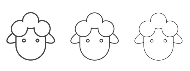 Sheep icon - editable stroke vector illustration