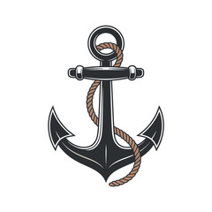 Detailed Nautical Anchor Vector Illustration: A Symbol of Stability, Hope, and Maritime Tradition, Perfect for Coastal Designs and Themes