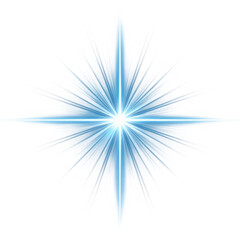Obraz premium Bright blue starburst light effect with radiant rays isolated on transparent background