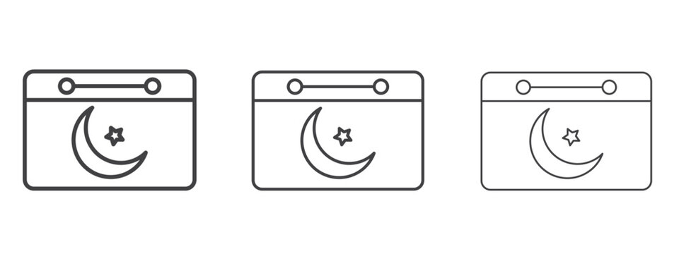 Ramadan calendar icon - editable stroke vector illustration