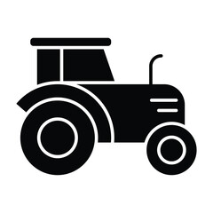 Black and White Illustrative Tractor Design for Farm and Agriculture Use