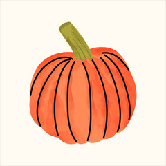 Watercolor vector pumpkin clipart featuring cozy autumn tones, perfect for Halloween, Thanksgiving, and seasonal harvest themes