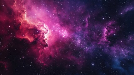 Obraz premium Vibrant Cosmic Nebula in the Depths of Space Captivates the Imagination with Stunning Colors and Twinkling Stars