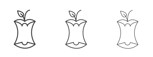 Organic waste icon - editable stroke vector illustration