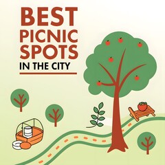 City Picnic Advertisement Showing Apples and Lunch