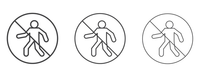 No entry sign - editable stroke vector illustration