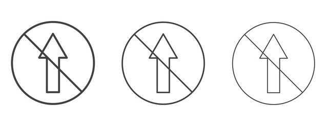 No entry signs - editable stroke vector illustration