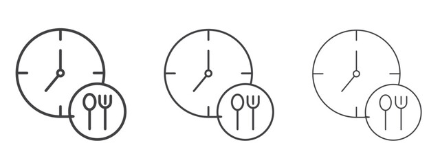 Lunch time icon - editable stroke vector illustration