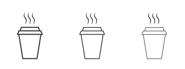 Hot coffee cup icon - editable stroke vector illustration
