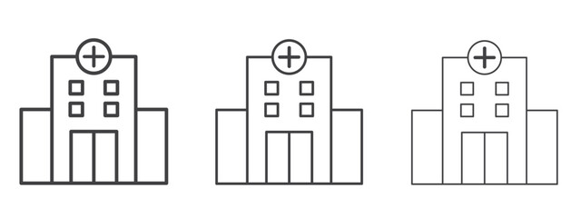 Hospital building icon - editable stroke vector illustration