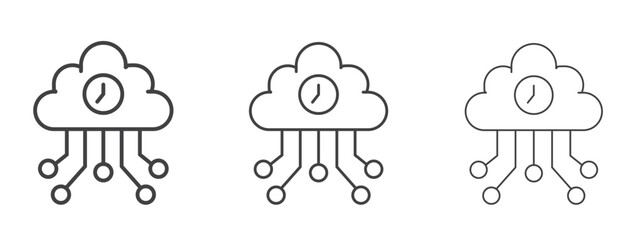 High server uptime icon - editable stroke vector illustration