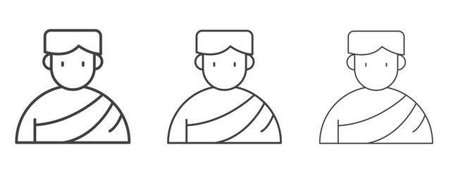 Hajj icon - editable stroke vector illustration