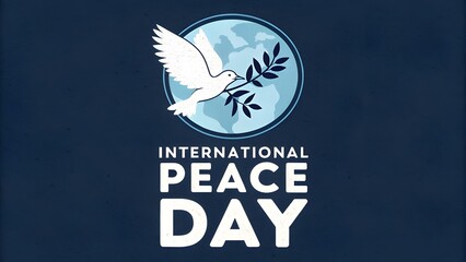 International Peace Day with Dove and Olive Branch