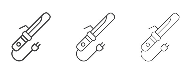 Hair curler icon - editable stroke vector illustration