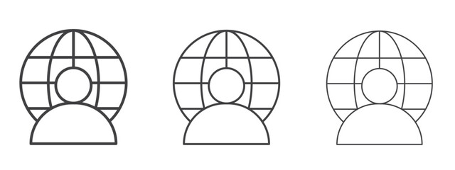 Global leadership icon - editable stroke vector illustration