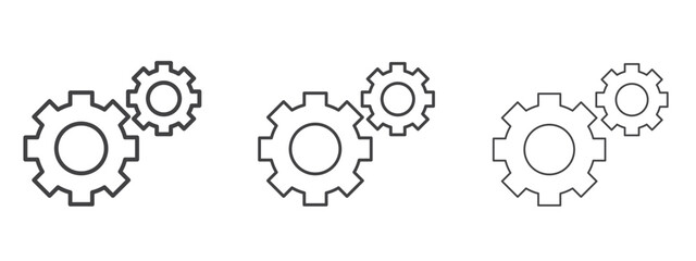 Gear icon - editable stroke vector illustration