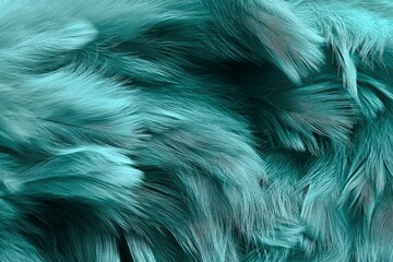 Obraz premium Closeup of bluishgreen feathers with a soft textured appearance and intricate details
