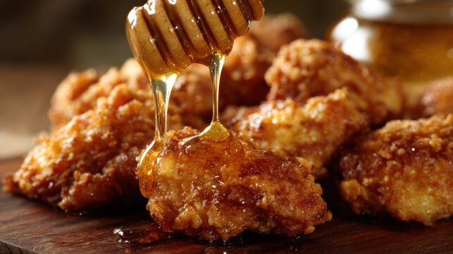 Honey-drizzled, crispy bites