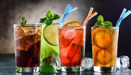 vibrant refreshing iced drinks