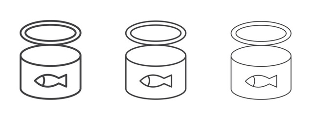 Cat food icon - editable stroke vector illustration