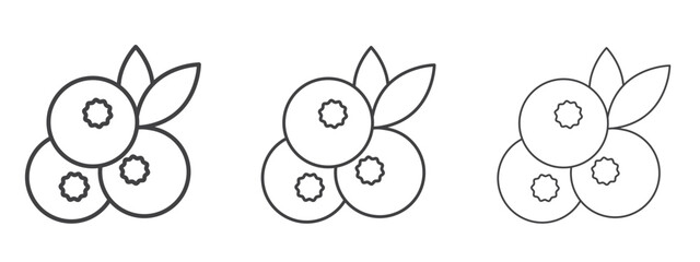 Blueberry icon - editable stroke vector illustration