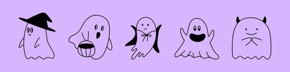 halloween doodle set