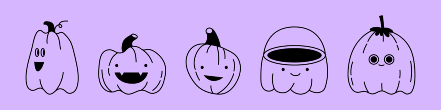 halloween doodle set