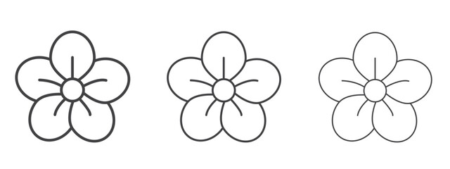 Araliya flower icon - editable stroke vector illustration