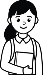 Obraz premium back to school flat character student avatar set thirty five c seven