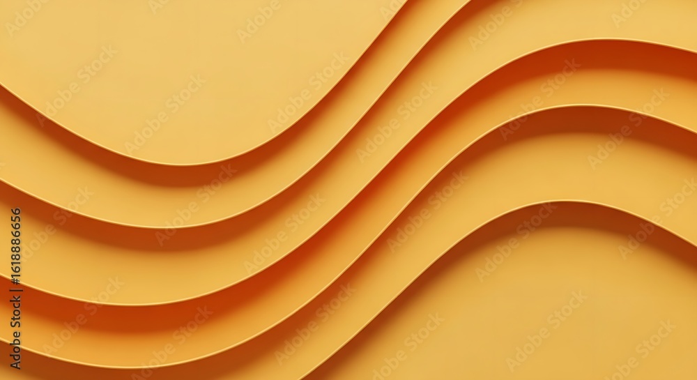 Poster abstract yellow background with wavy lines creating a layered and textured surface design look