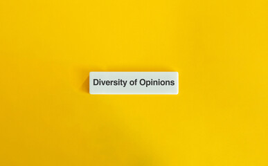 Diversity of Opinions Message on Minimal Yellow Background with Letter Tile Design