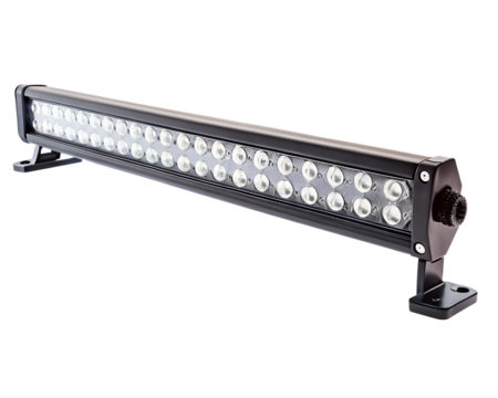 Bright led light bar for automotive or outdoor use, isolated on transparent background