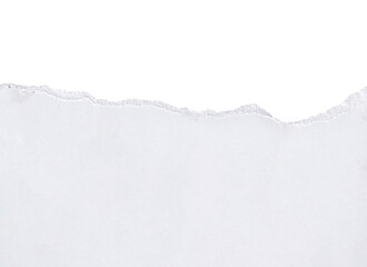 Obraz premium Clean White Torn Paper Edge fream on png Background - Subtle Textured Border for Copy Space and Design Elements, White ripped note, Ripped paper texture, 