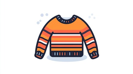 A single vector icon of a sweater, bold black outline, flat colors, no gradient, simple and modern style, white background