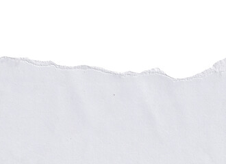 Obraz premium Clean White Torn Paper Edge fream on png Background - Subtle Textured Border for Copy Space and Design Elements, White ripped note, Ripped paper texture, 