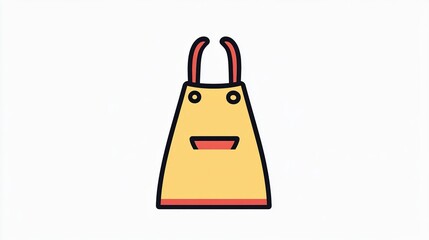 A single vector icon of an apron, bold black outline, flat colors, no gradient, simple and modern style, white background