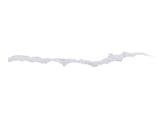 Ripped thin torn paper edges isolated on png background, Thin Torn Paper Strip with Rough Edge -...