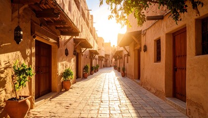 Obraz premium Sunny alleyway in a desert town