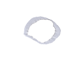 Abstract White Textured Ring round fream on png Background - Irregular Circle Shape with Rough Edges for Overlay and Design Elements, Ripped torn paper edges, 