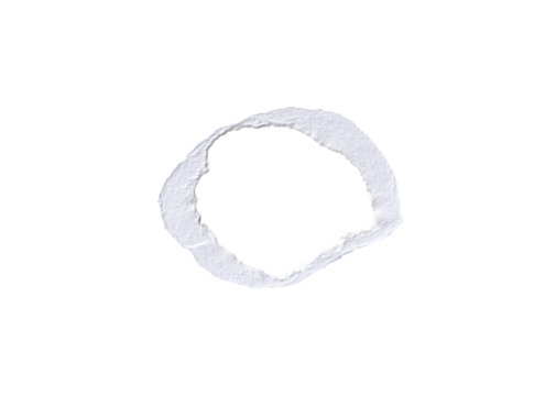 Abstract White Textured Ring round fream on png Background - Irregular Circle Shape with Rough Edges for Overlay and Design Elements, Ripped torn paper edges, 
