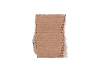 Torn Corrugated Cardboard Rectangle on png Background - Isolated Rustic Brown Texture for Packaging and Design, Brown old Paper,  Cardboard Pieces