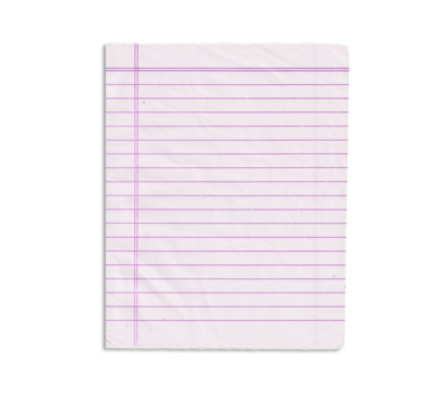 Lined paper sheet isolated on transparent png background. blank Isolated Notebook Page mockup for School, Notes, and Copy Space. Single Sheet of Lined Paper with Torn Edges, notebook