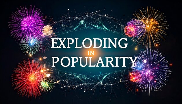 Fireworks exploding in a digitally enhanced frame