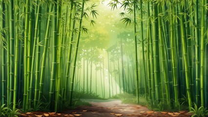 Fototapeta premium Lush bamboo forest path