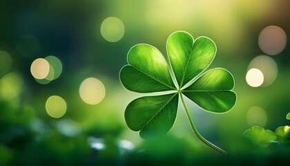 celebrate st patrick s day with this highly detailed macro study of a shamrock clover leaf where every vein glows against a gently blurred background