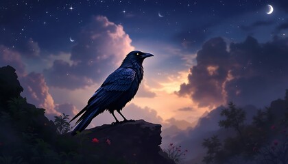 crow on the ground