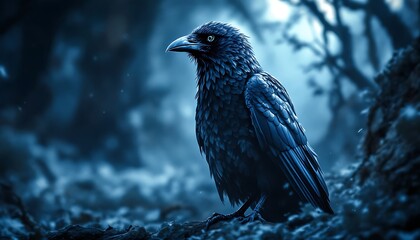 crow on the ground