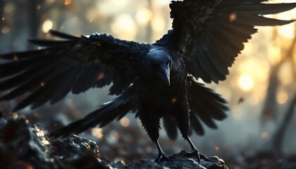 crow on the ground