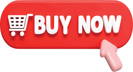 3D Buy Now Web Button for Shopping Platforms with Glossy Finish