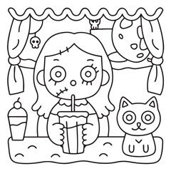 Halloween Zombie Coloring Pages